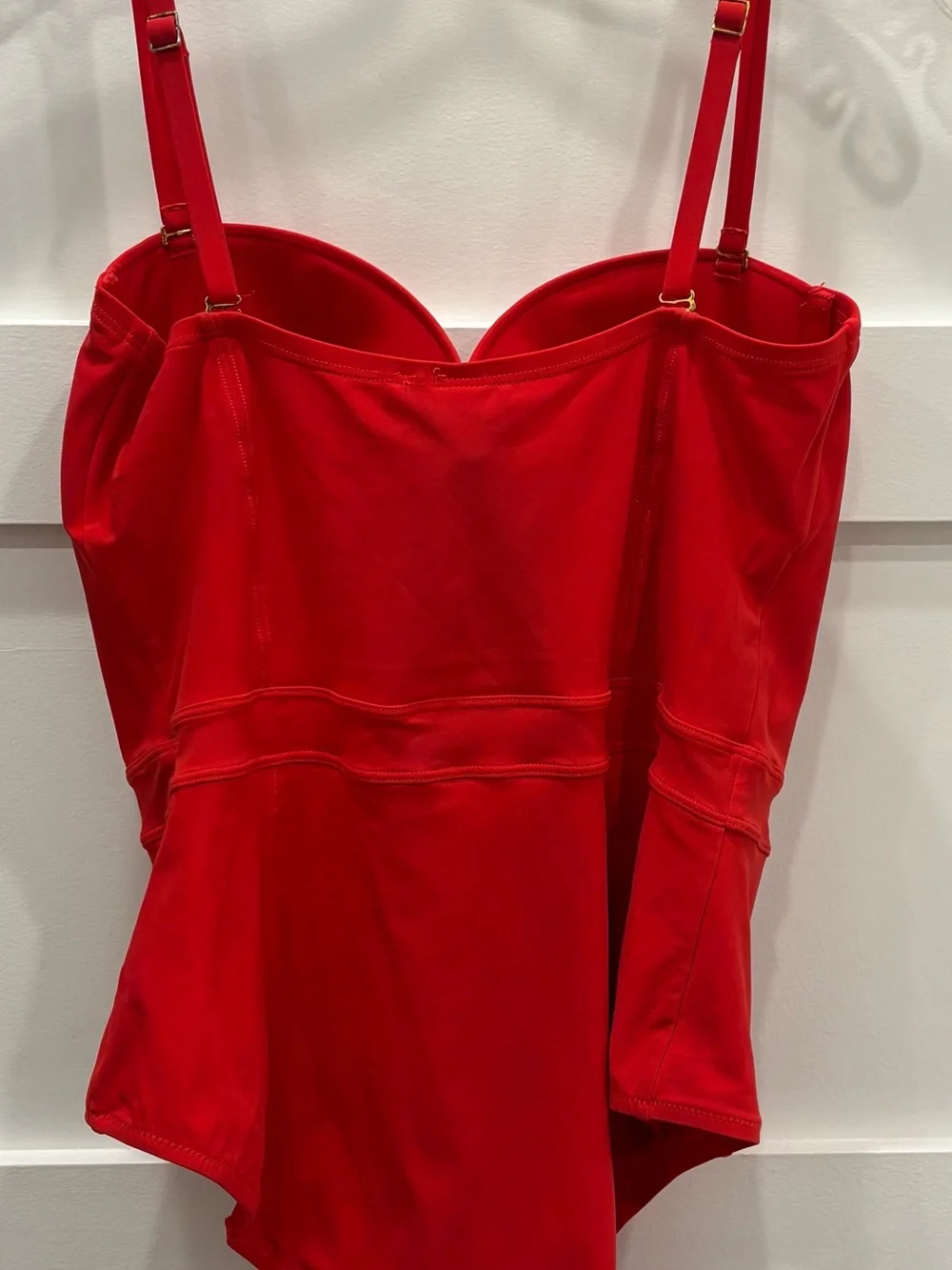 Tory Burch Lipsi Red Solid Color Retro Swimsuit with Underwire Bust
